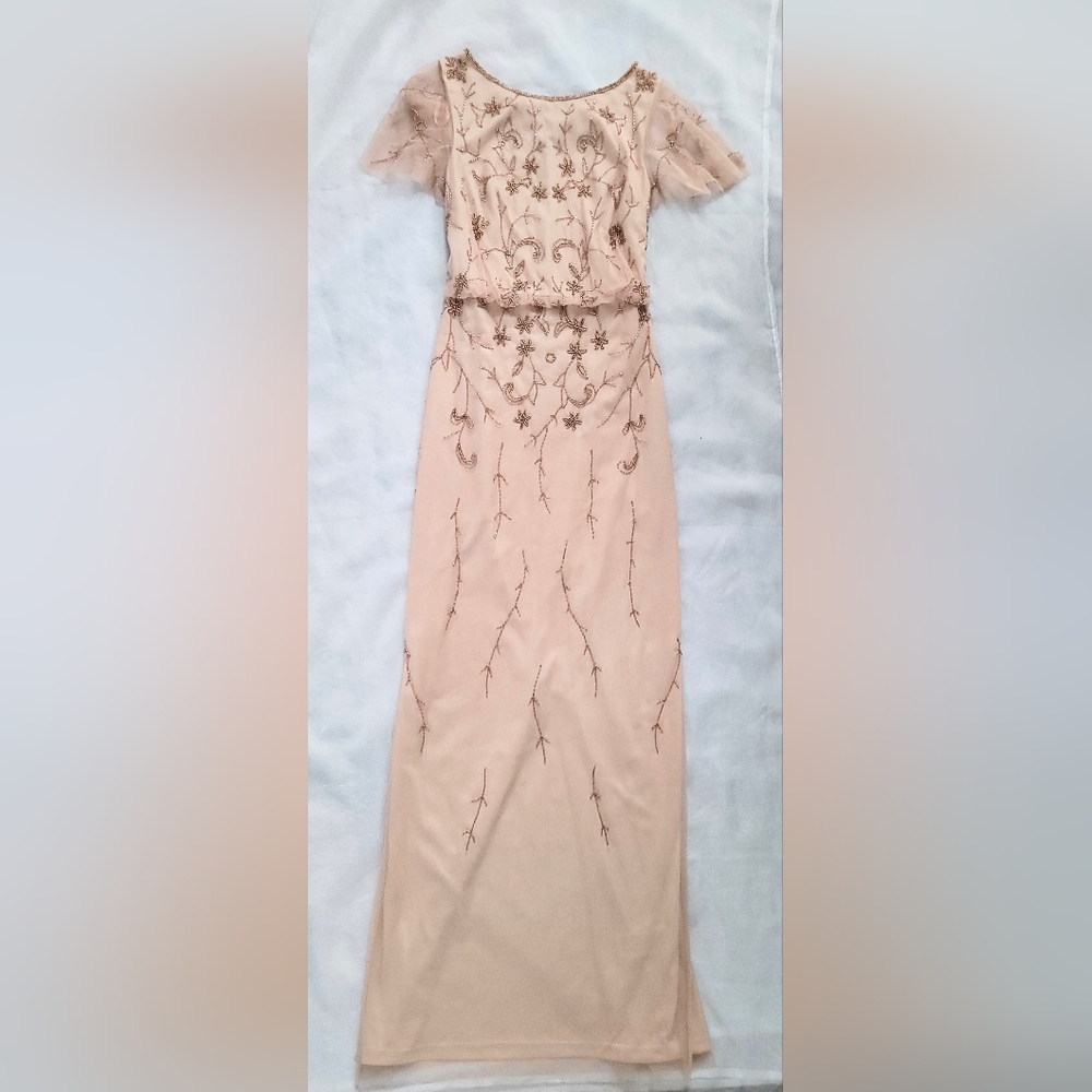 NWOT! Fall Boho Papell Studio Anthro Formal Women's Beaded Maxi Dress Small/4 - Picture 13 of 17
